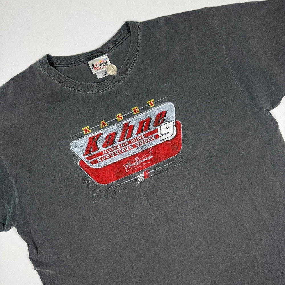 Chase Authentics NASCAR Kasey Kahne Budweiser Dodge T-Shirt Mens XL Faded Black